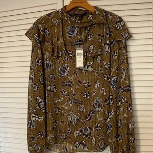 BCBGMaxAzria Men's Shirt in Brown and Blue Floral